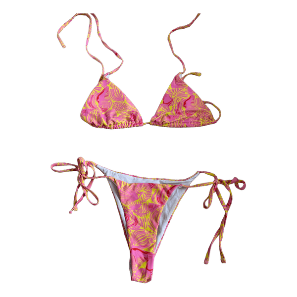 Pink og gul bikini