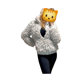 faux fur zip-up jacket karvatakki