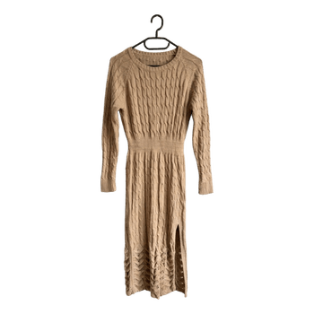 Beige knitted midi dress