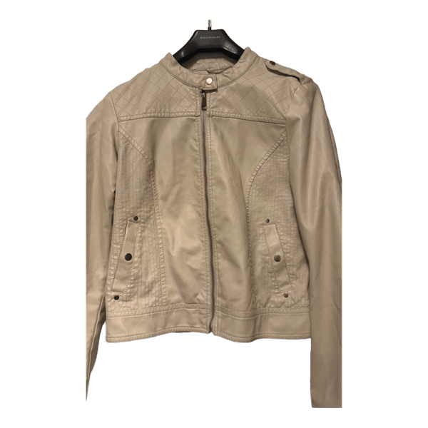 Beige faux leather jacket