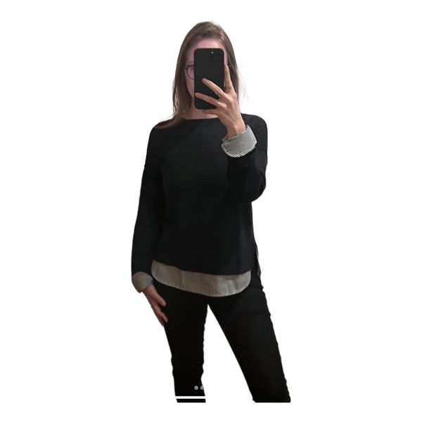Black layered effect sweater