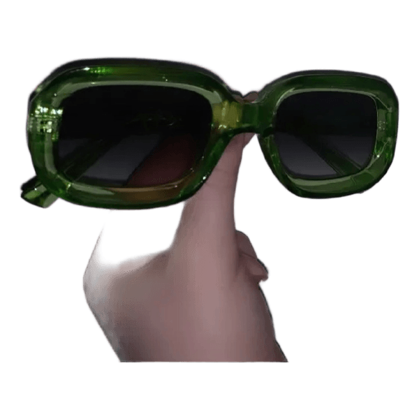 Green rectangular sunglasses