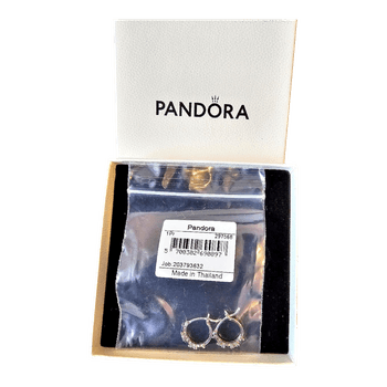 Silver blue hoop earrings