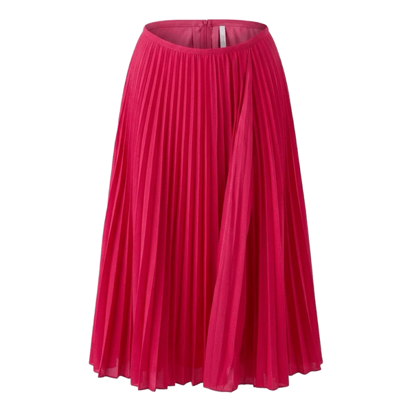 Pink pleated midi skirt