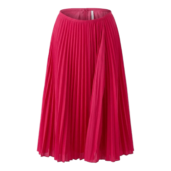 Pink pleated midi skirt