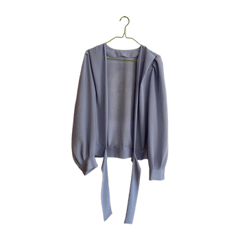 Light blue tie-front blouse