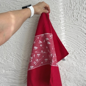 Pentik Red Cotton & Linen Blend Kitchen Towel 