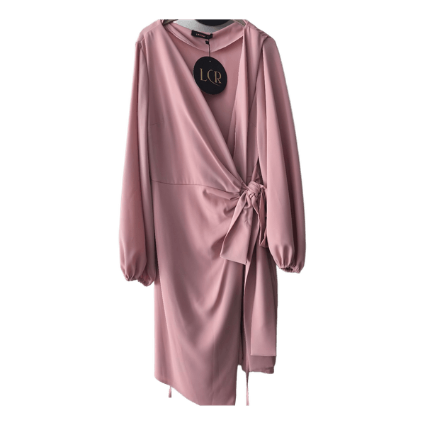 Dusty Pink long sleeve wrap dress