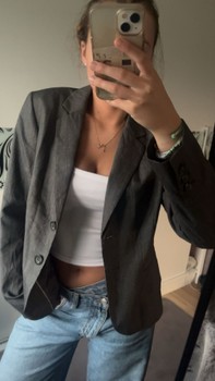 Grey pinstripe blazer