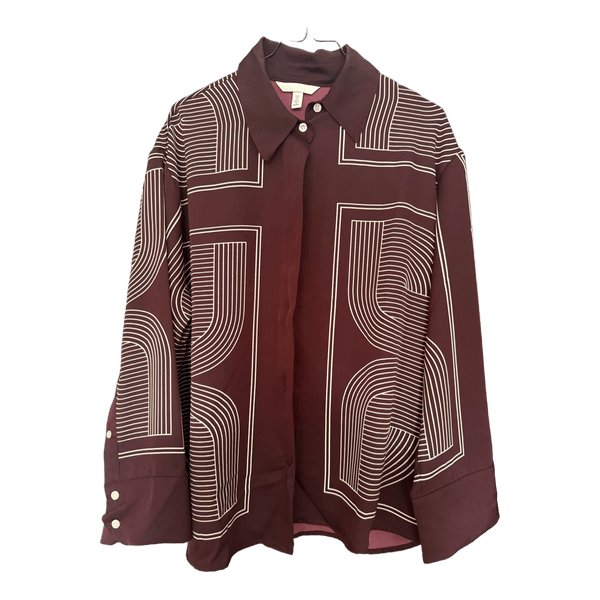 Burgundy patterned shirt
