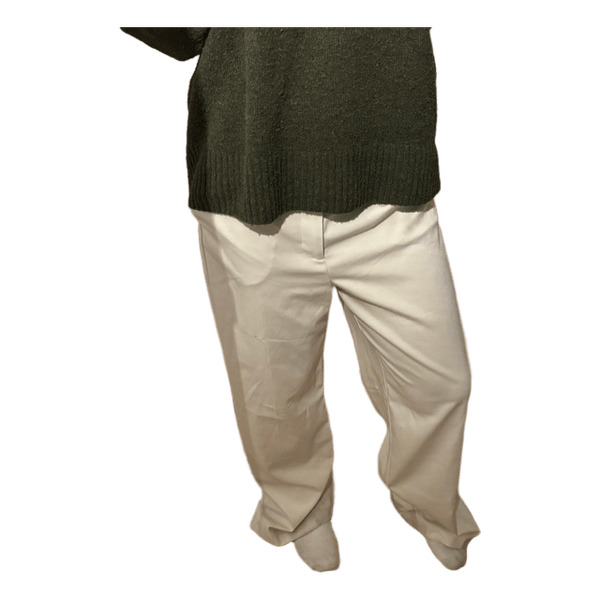 White wide leg trousers