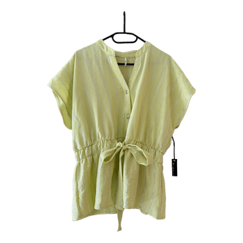 Green striped blouse