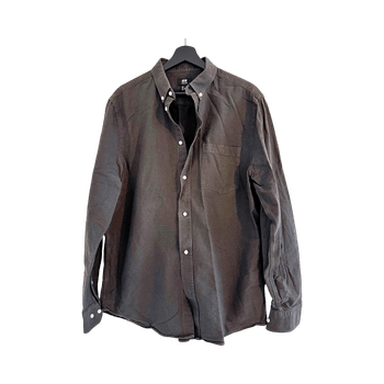 Tummanharmaa miesten oxford-paita, H&M