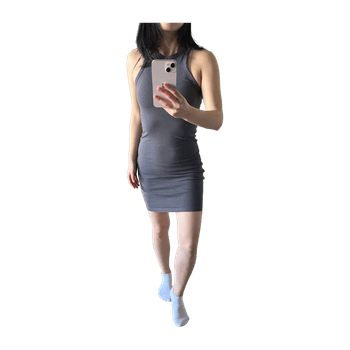 Grey sleeveless bodycon dress