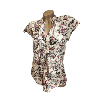 Floral print button-up blouse