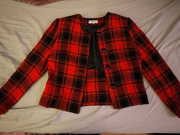Red black plaid jacket