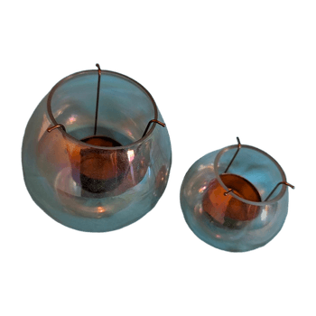 Glass candle holders set