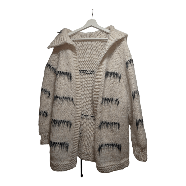 Chunky knit striped cardigan