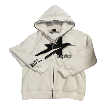 Lukamachain white zip up hoodie