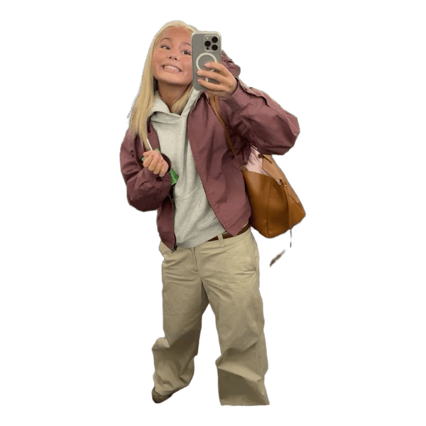 Lilla jakke med lynlås