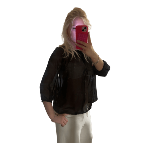 Svart genomskinlig blus
