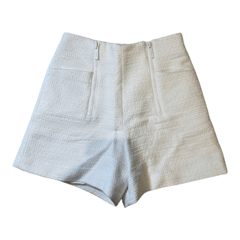 White tweed shorts