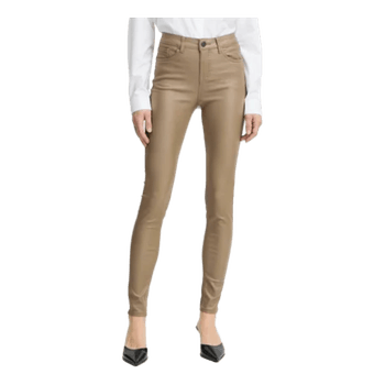 Beige coated skinny jeans