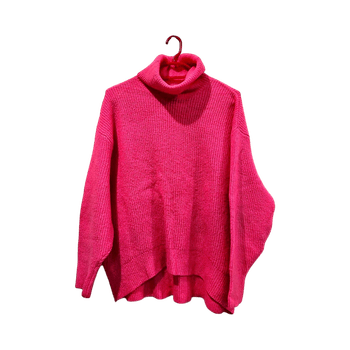 Pinkki oversize pooloneule
