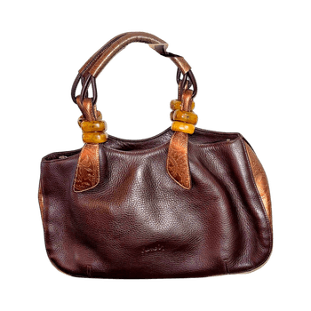 Ruskea nahkainen käsilaukku