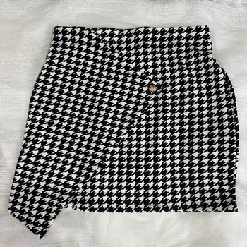 Houndstooth pattern mini skirt