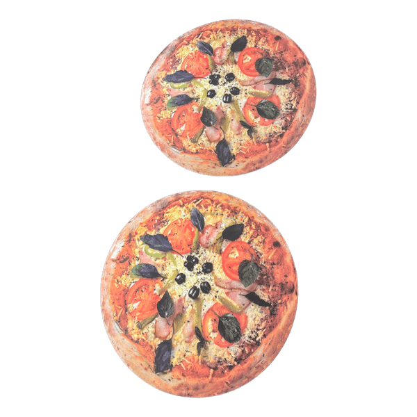 Runde dækkeservietter med pizzaprint