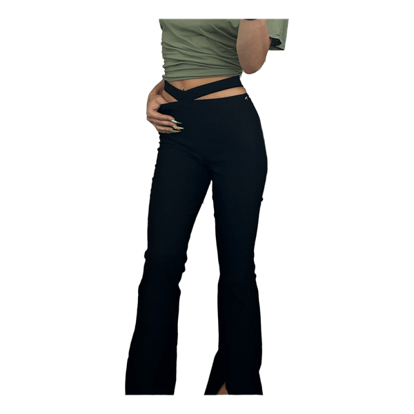 Black flared trousers