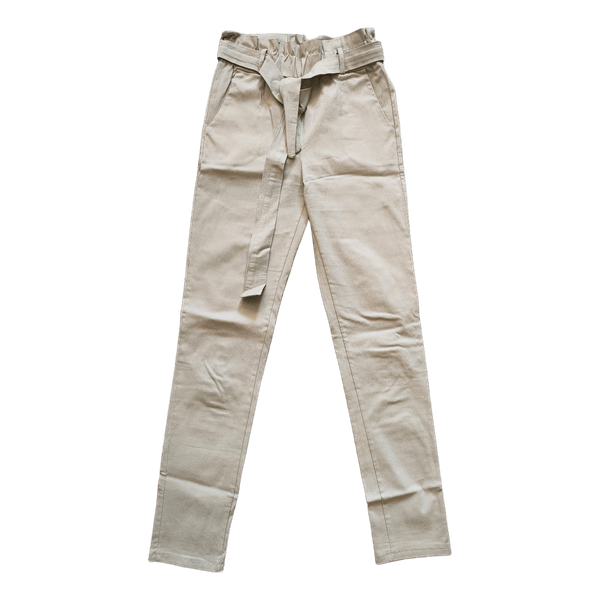 Beige paperbag trousers