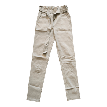 Beige paperbag trousers