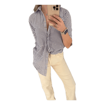 Blue striped button shirt