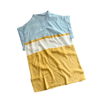 Värikäs silkkipaita S