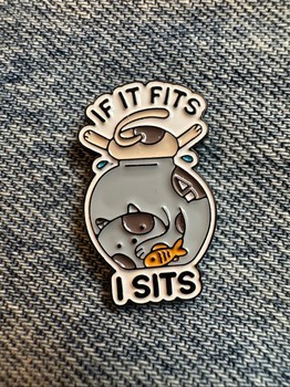Cat enamel pin