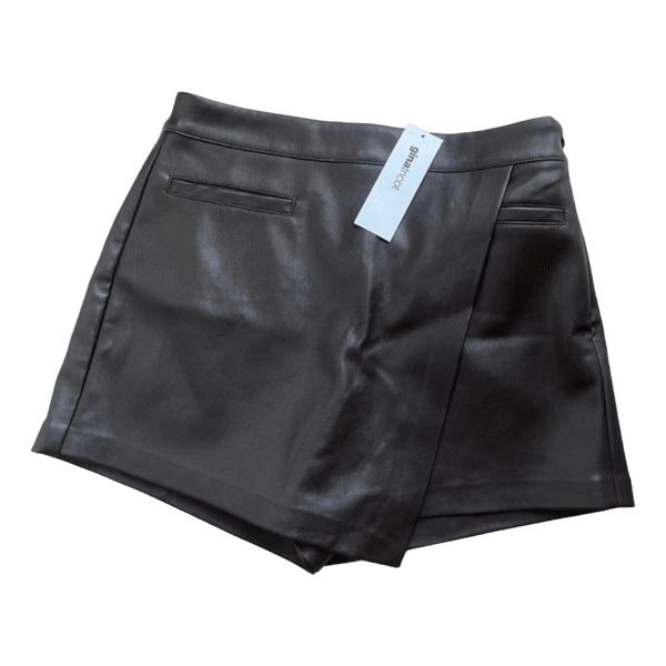 Mini wrap PU skort