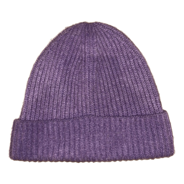 Purple knit beanie