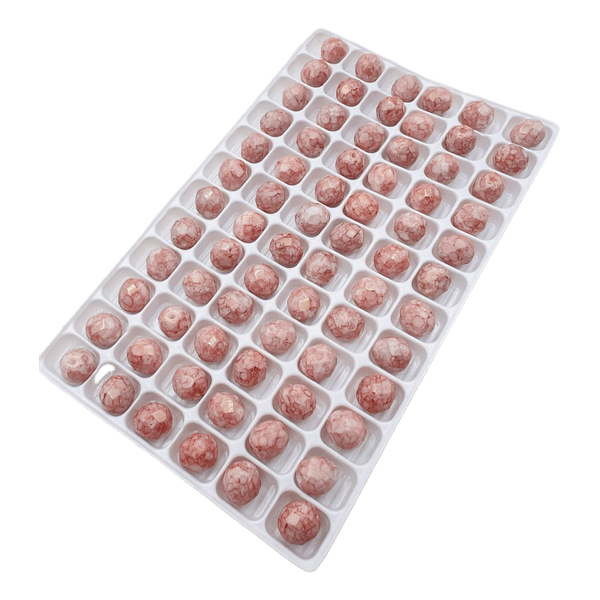 Preciosa Faceted Glass Beads 8 mm – Pink Marbled, 72 pcs