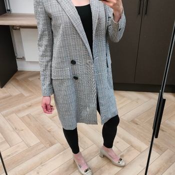 🩶 Mango Casual- raidallinen pitkä bleiseri/takki