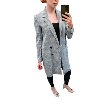 🩶 Mango Casual- raidallinen pitkä bleiseri/takki