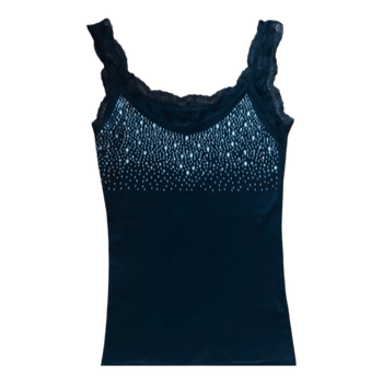 Black embellished tank top