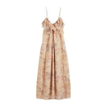 Light Beige Ruffled Dress
