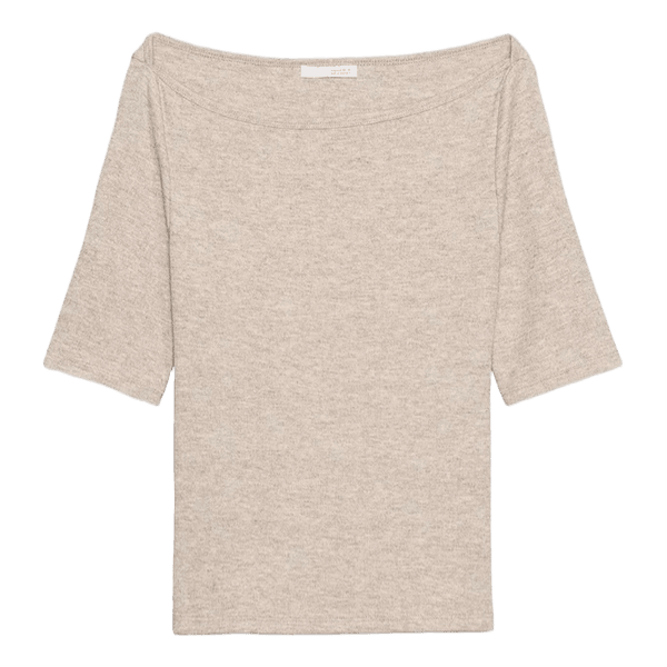 Beige kortærmet top