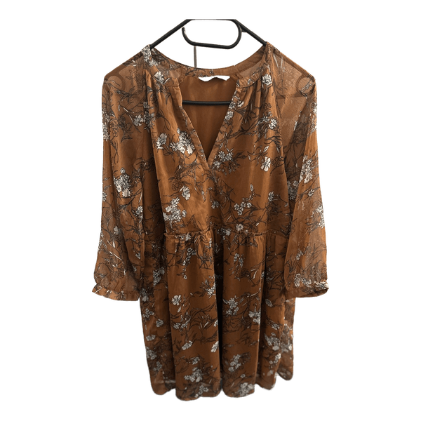 Brown floral dress