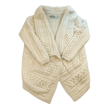 Aran Crafts Irlantilainen Villatakki - 100% Merinovillaa - Luonnonvalkoinen - XLl