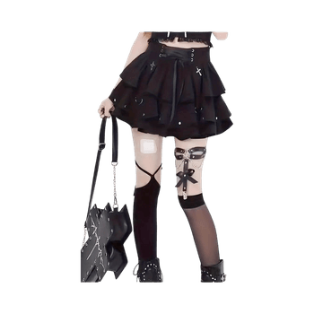 Mustat kerrokselliset hameet S-M