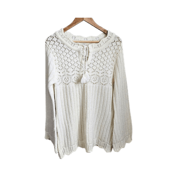 White crochet / lace knit sweater – size 38/40