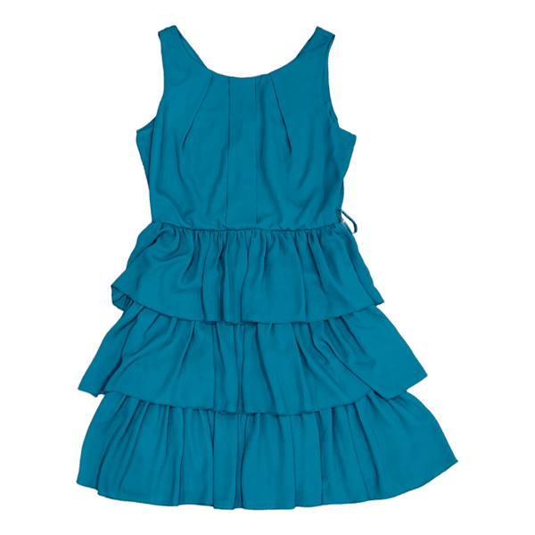 Teal tiered mini dress